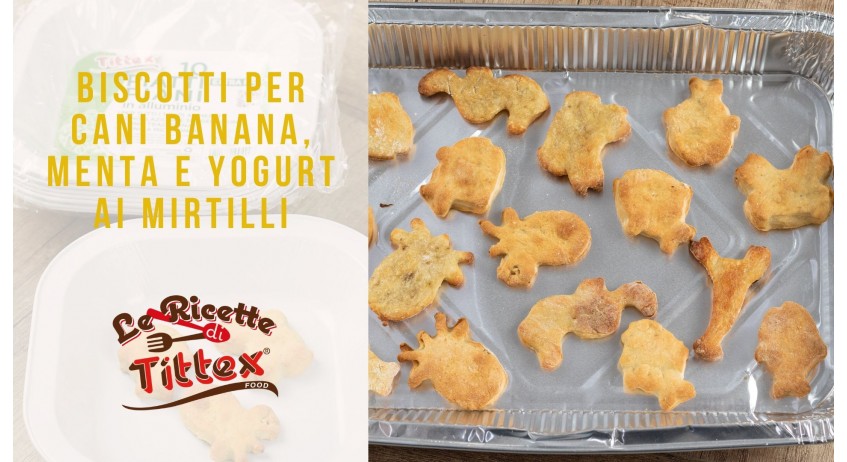 BISCOTTI PER CANI BANANA, MENTA E YOGURT AI MIRTILLI